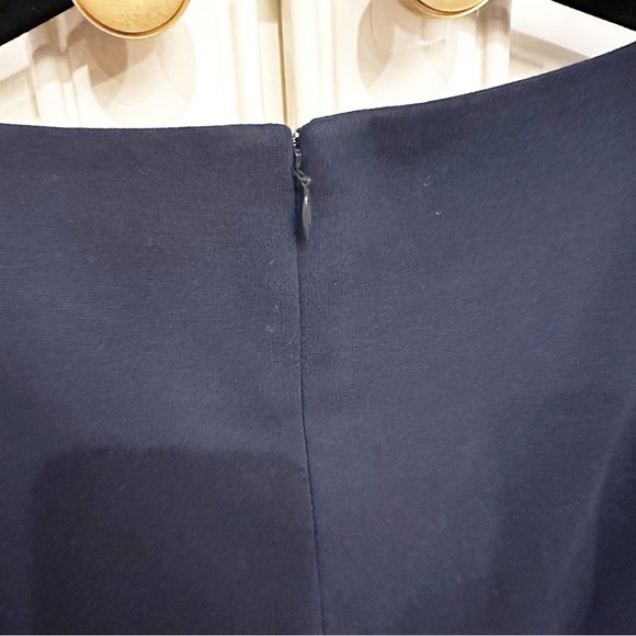 Classiques Entier Women’s Navy Blue Classic Office Knee Length Ponte Lined Dress - Picture 7 of 10